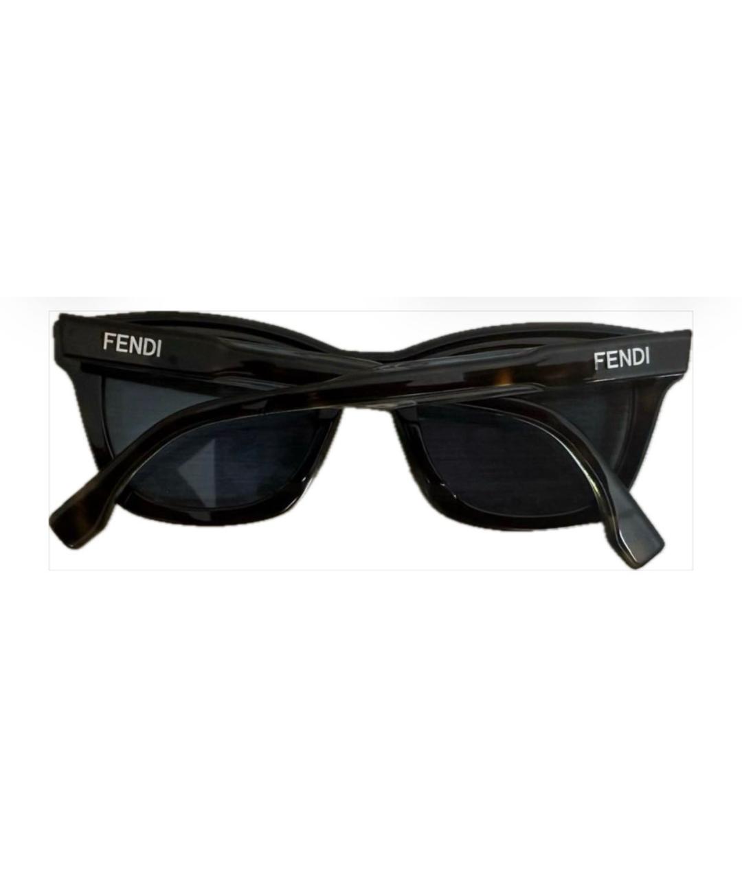 FENDI Коричневые пластиковые солнцезащитные очки, фото 5