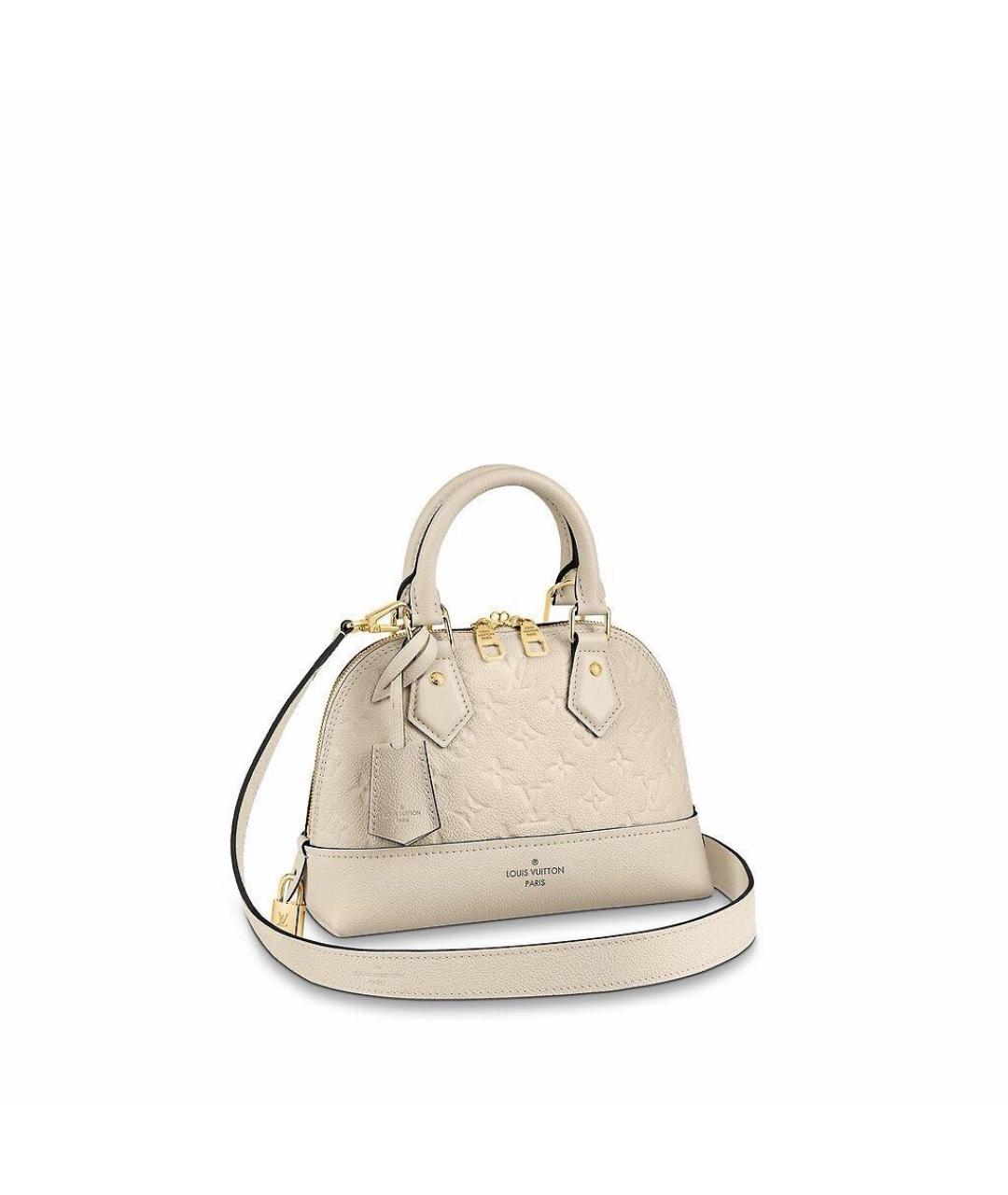 LOUIS VUITTON Бежевая кожаная сумка с короткими ручками, фото 7
