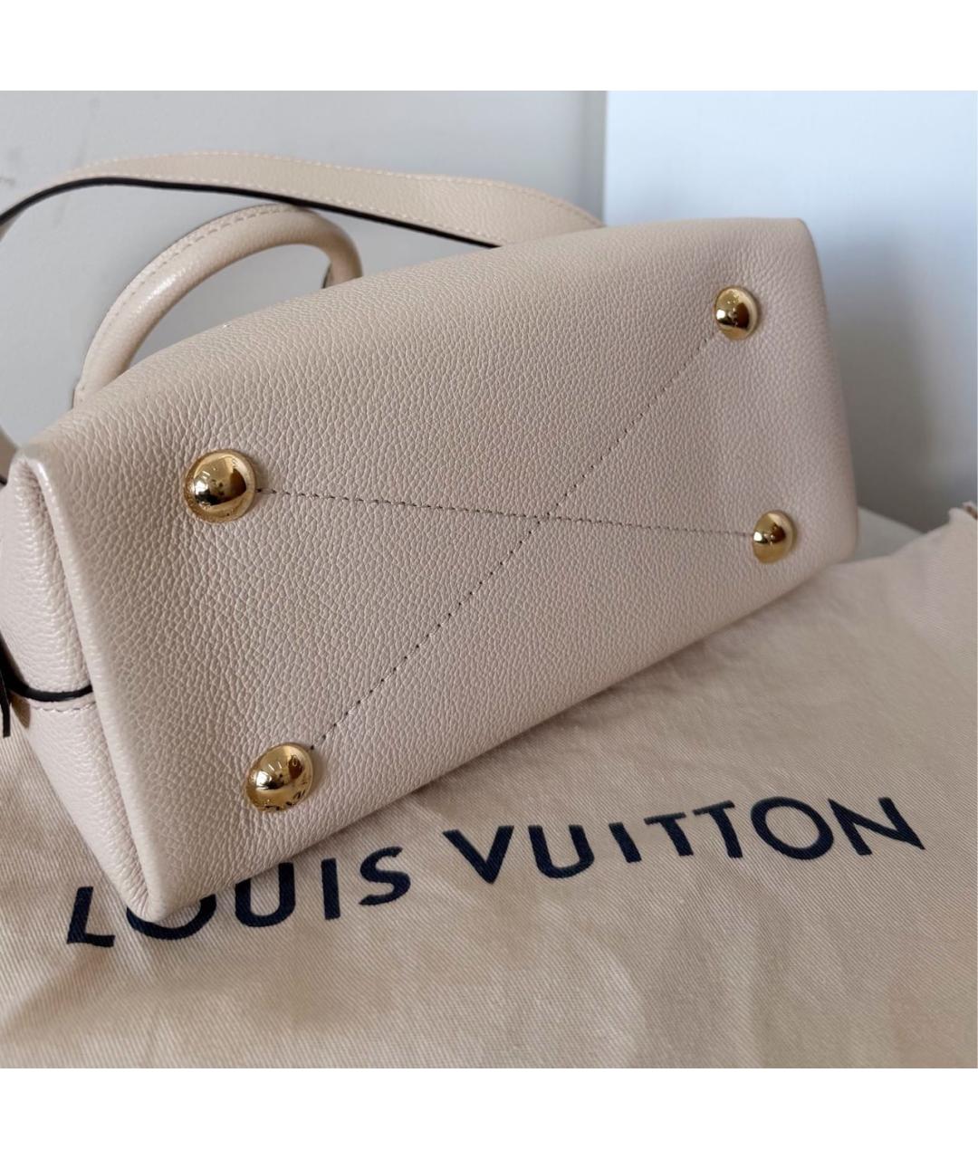 LOUIS VUITTON Бежевая кожаная сумка с короткими ручками, фото 5