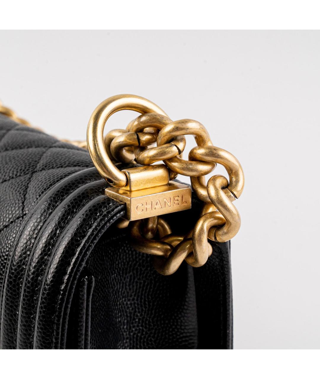 CHANEL Черная кожаная сумка через плечо, фото 4