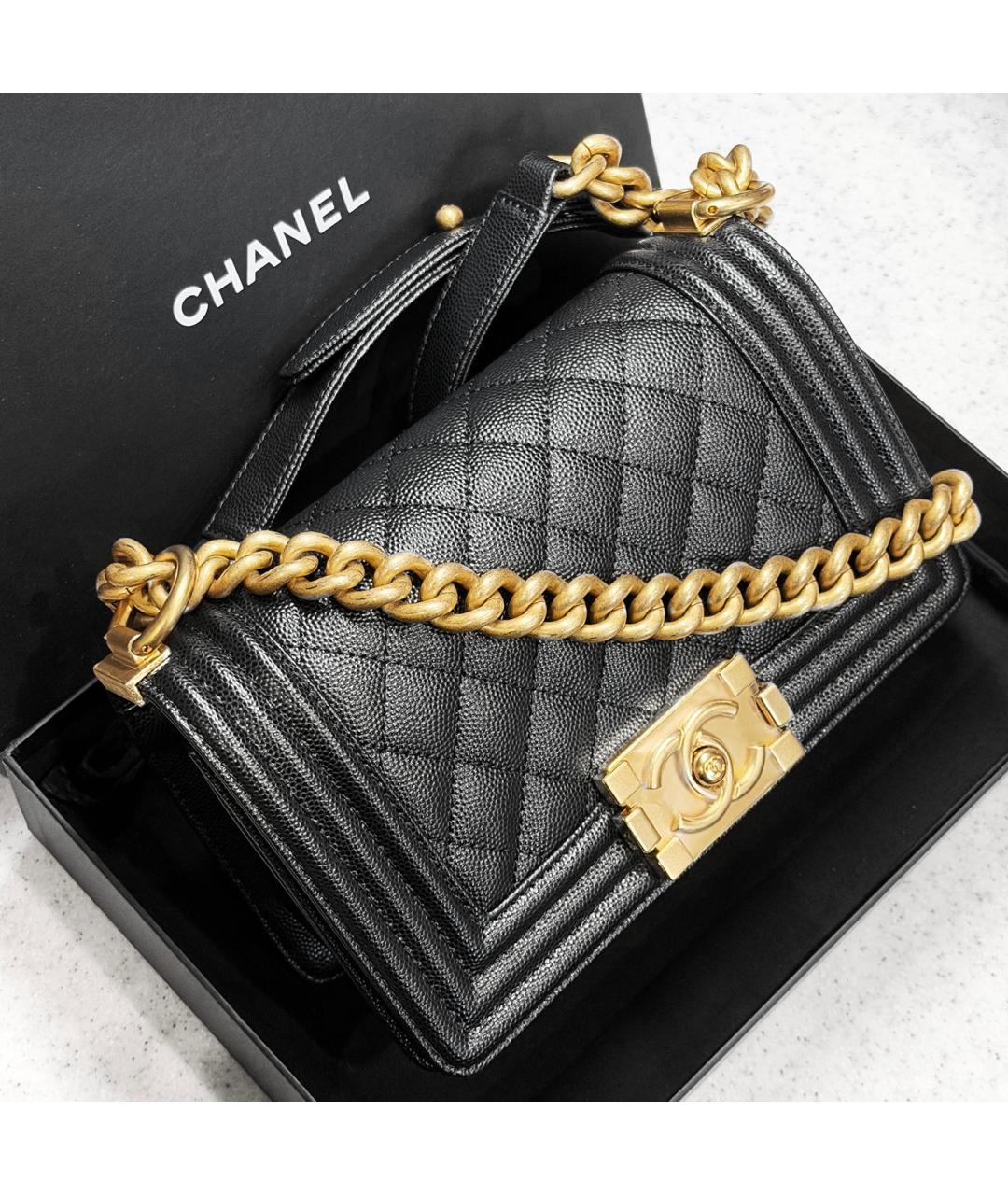 CHANEL Черная кожаная сумка через плечо, фото 5
