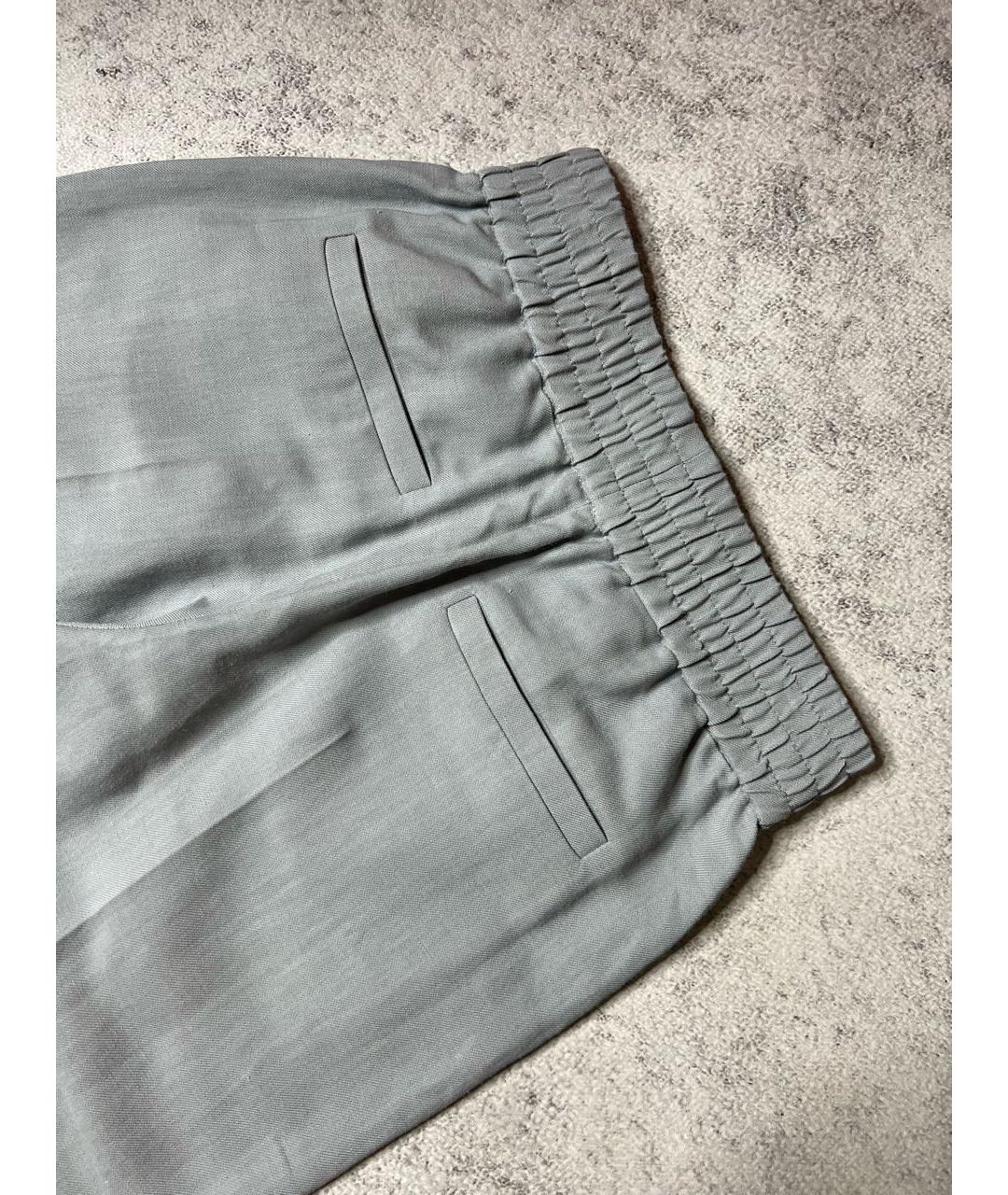 BRUNELLO CUCINELLI Голубые льняные брюки широкие, фото 5
