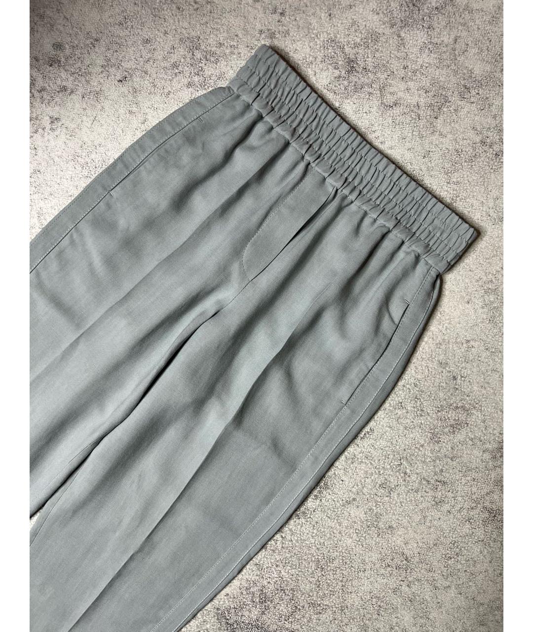BRUNELLO CUCINELLI Голубые льняные брюки широкие, фото 3