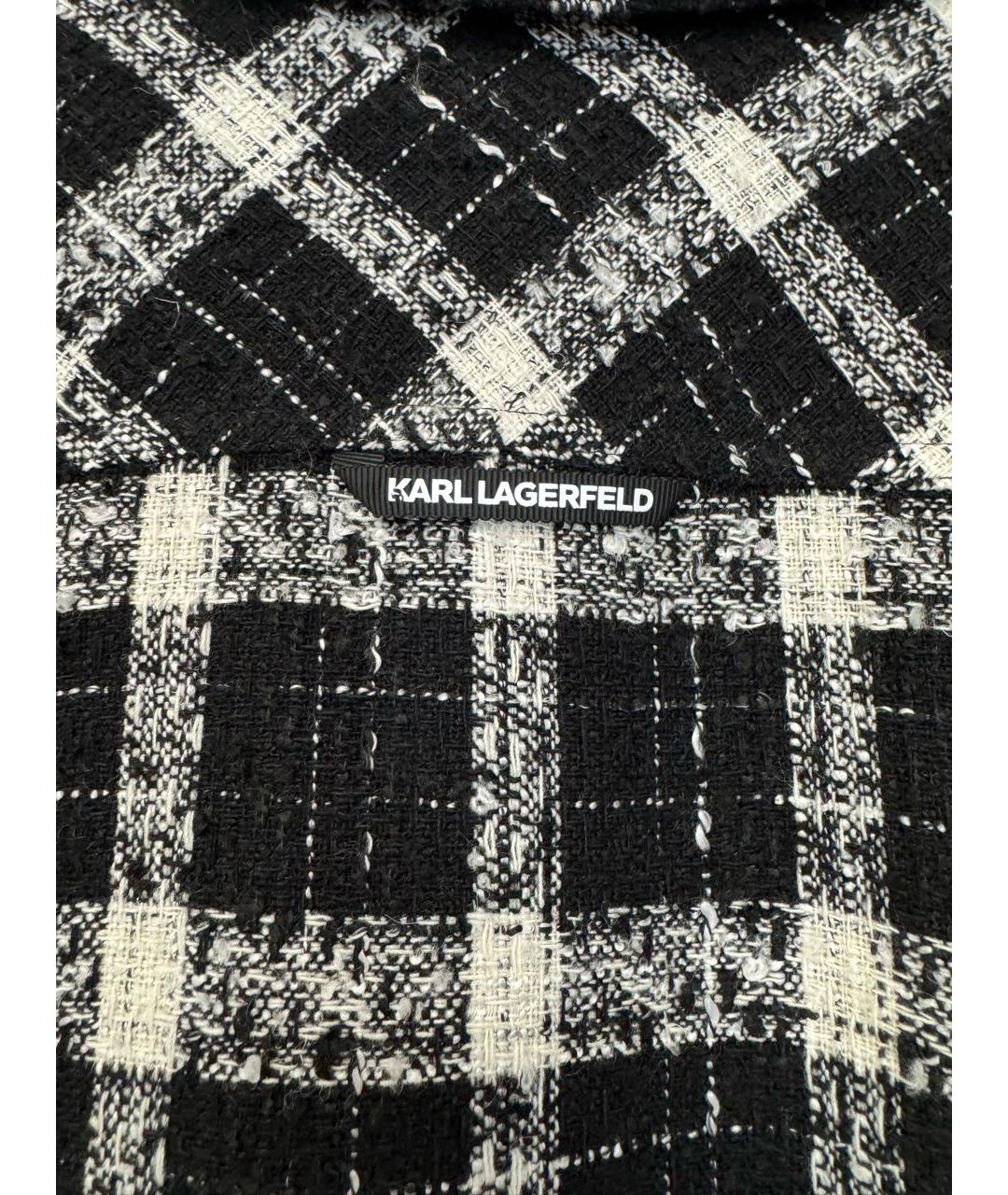 KARL LAGERFELD Черная хлопко-полиэстеровая кэжуал рубашка, фото 3