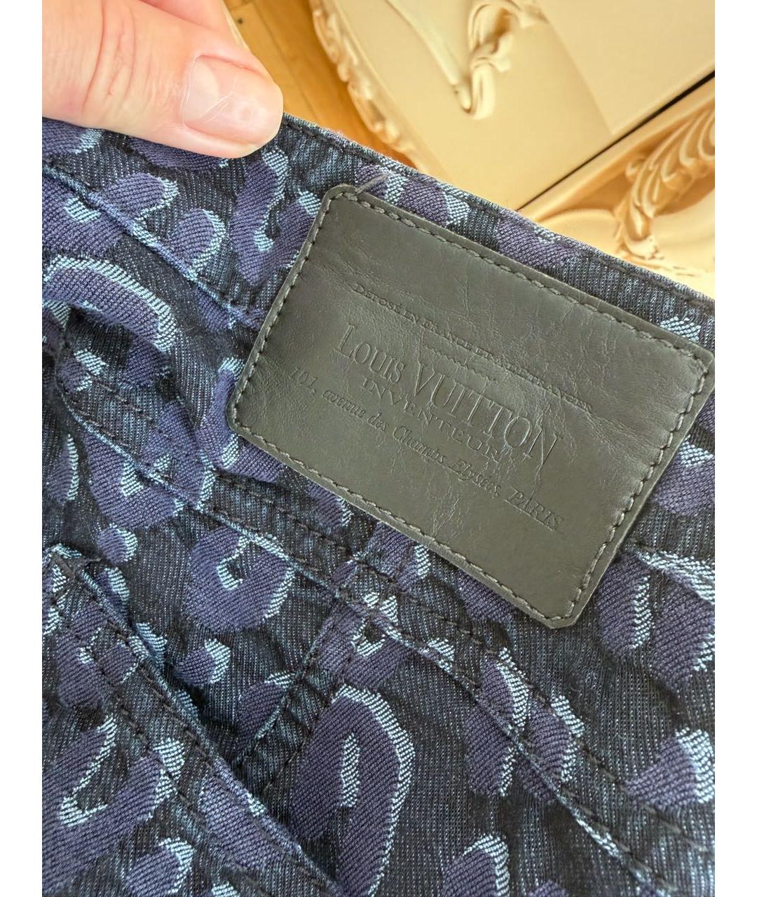LOUIS VUITTON Синие хлопковые джинсы слим, фото 4