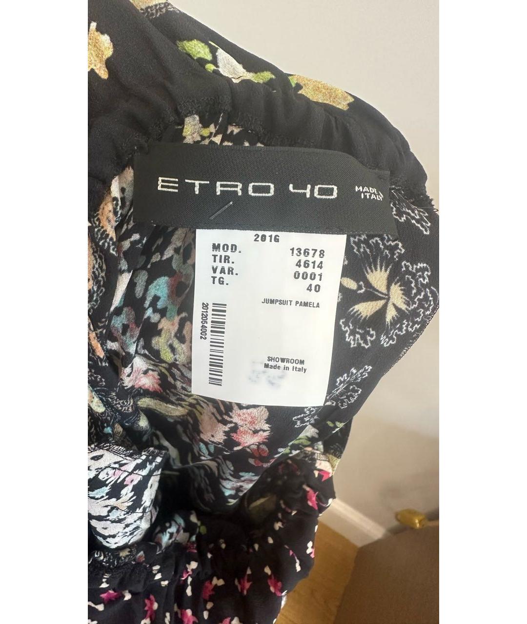 ETRO Черный шелковый комбинезон, фото 4