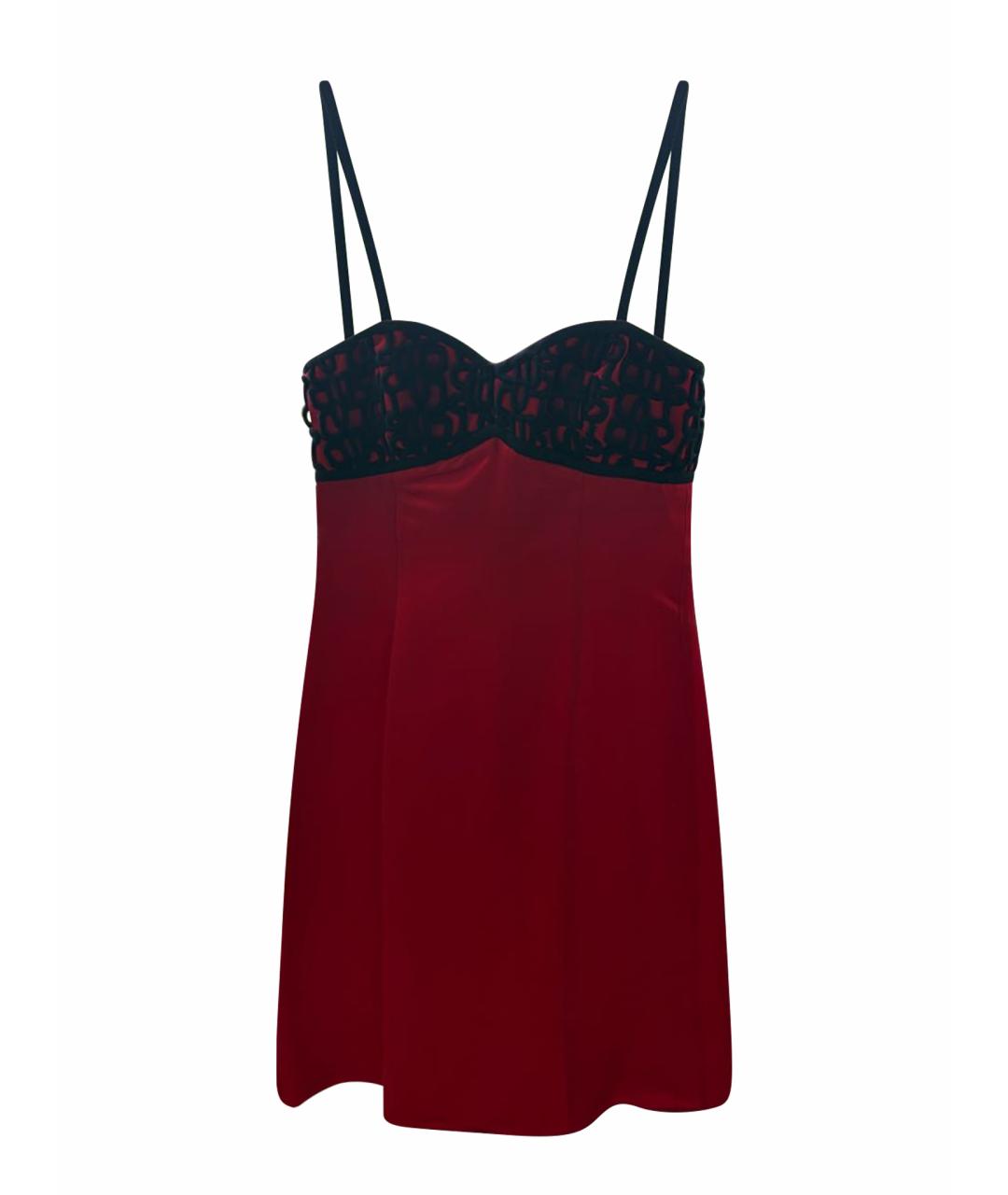 ARMANI COLLEZIONI Красное шелковое коктейльное платье, фото 1