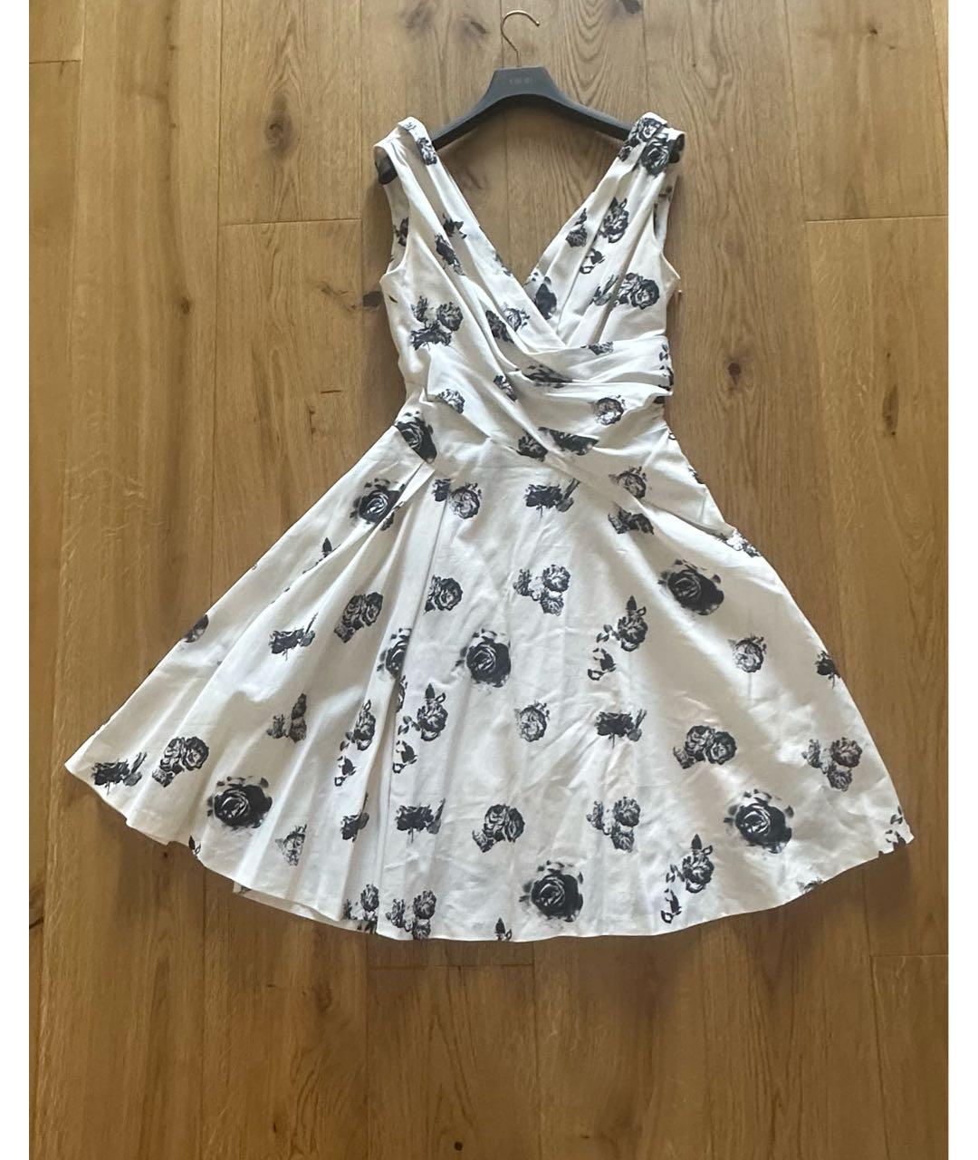 CHRISTIAN DIOR Белое хлопковое коктейльное платье, фото 9