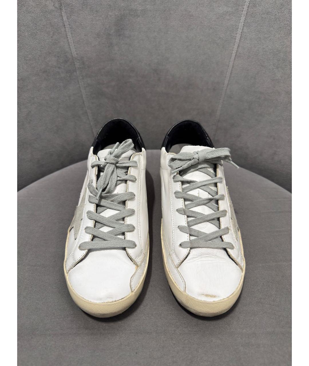 GOLDEN GOOSE Белые кожаные кеды, фото 2