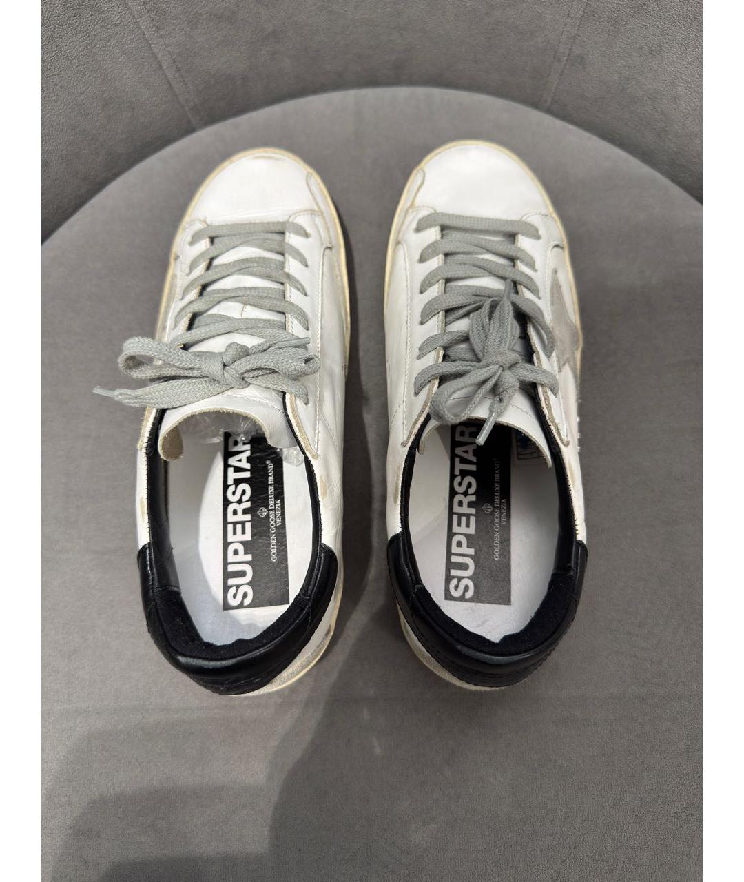 GOLDEN GOOSE Белые кожаные кеды, фото 3