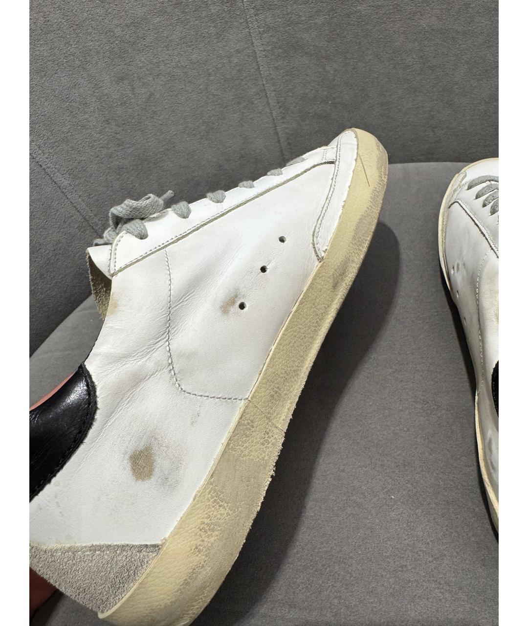GOLDEN GOOSE Белые кожаные кеды, фото 5