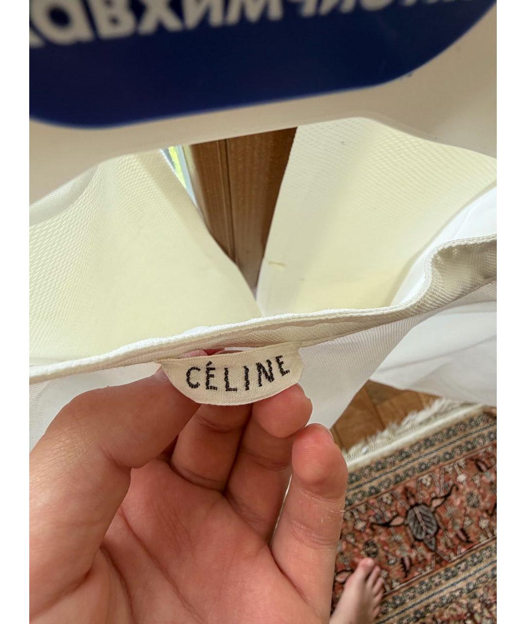 CELINE Белая хлопковая рубашка, фото 4