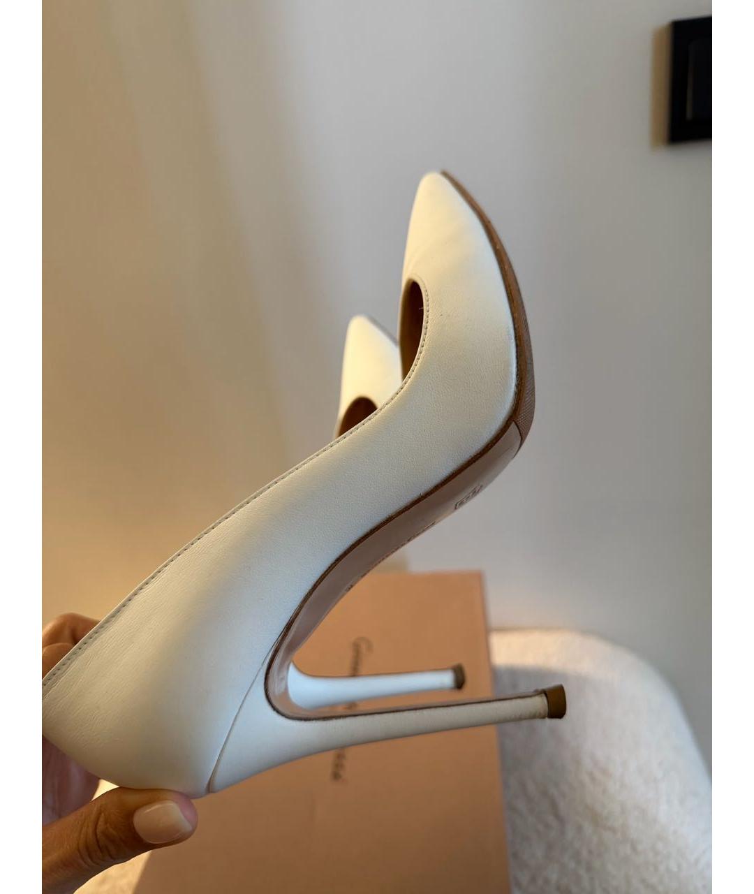 GIANVITO ROSSI Белые кожаные туфли, фото 4