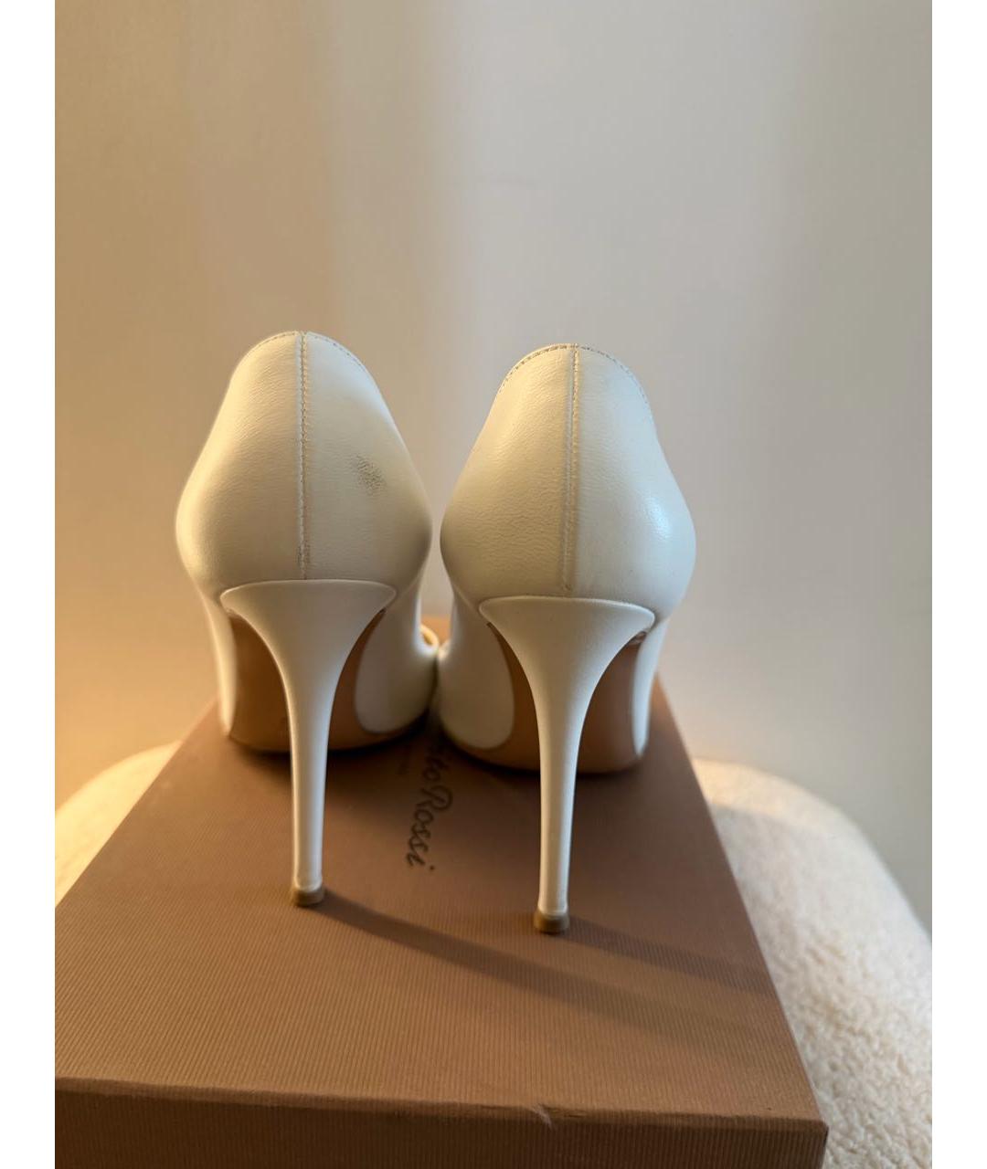 GIANVITO ROSSI Белые кожаные туфли, фото 3