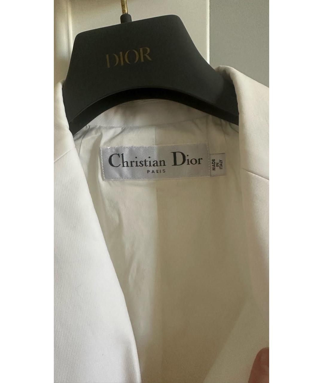 CHRISTIAN DIOR Белый хлопковый жакет/пиджак, фото 5