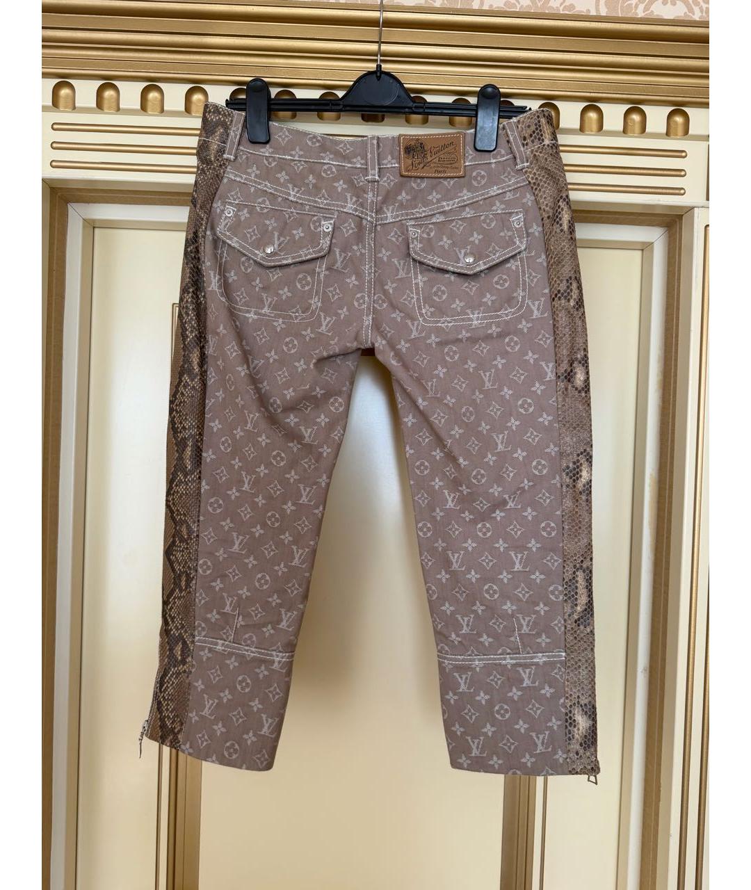 LOUIS VUITTON Бежевые хлопковые капри, фото 2