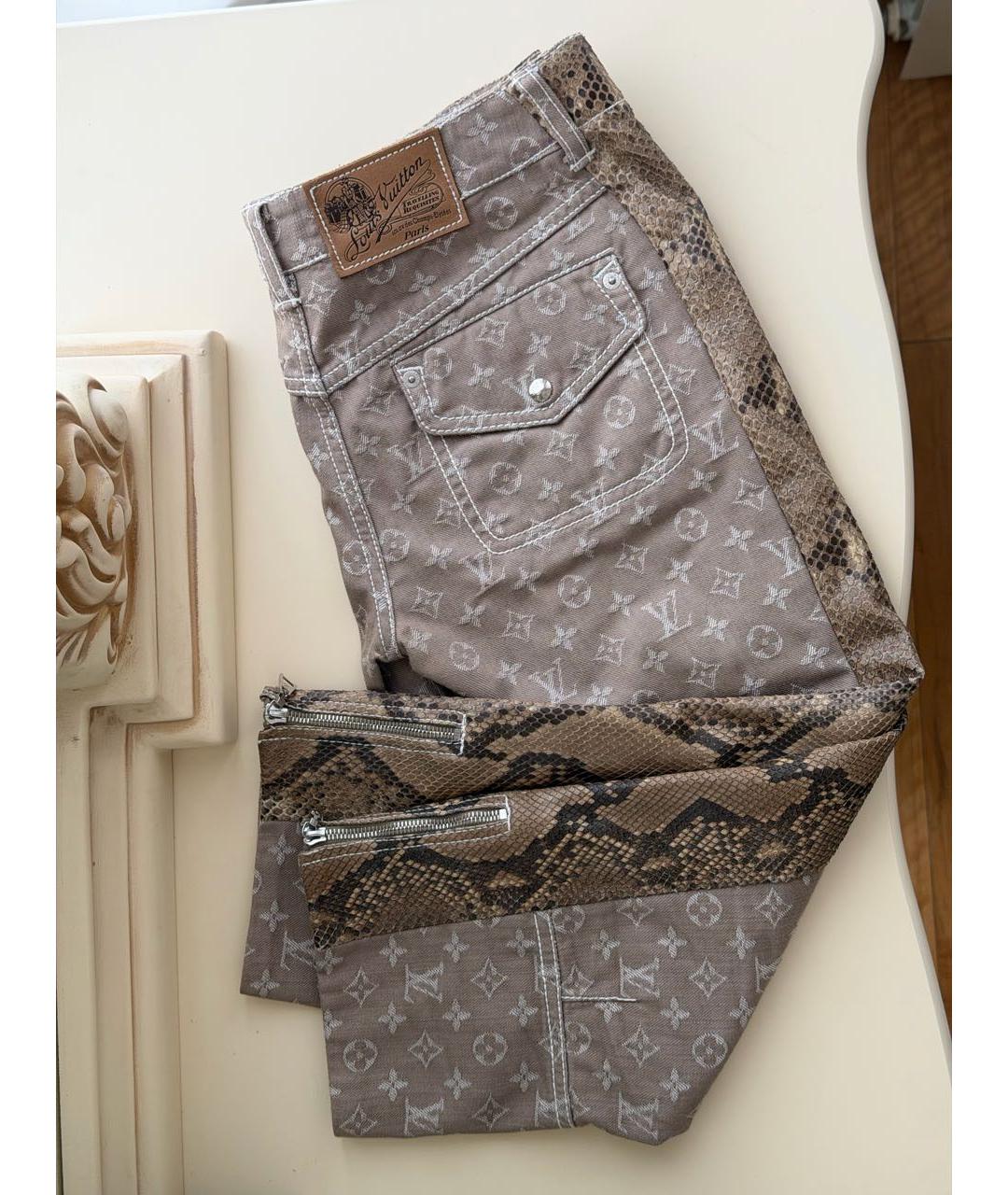 LOUIS VUITTON Бежевые хлопковые капри, фото 3