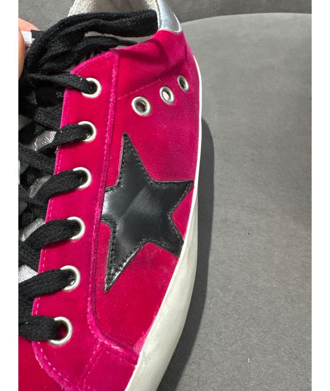 GOLDEN GOOSE Розовые бархатные кеды, фото 6
