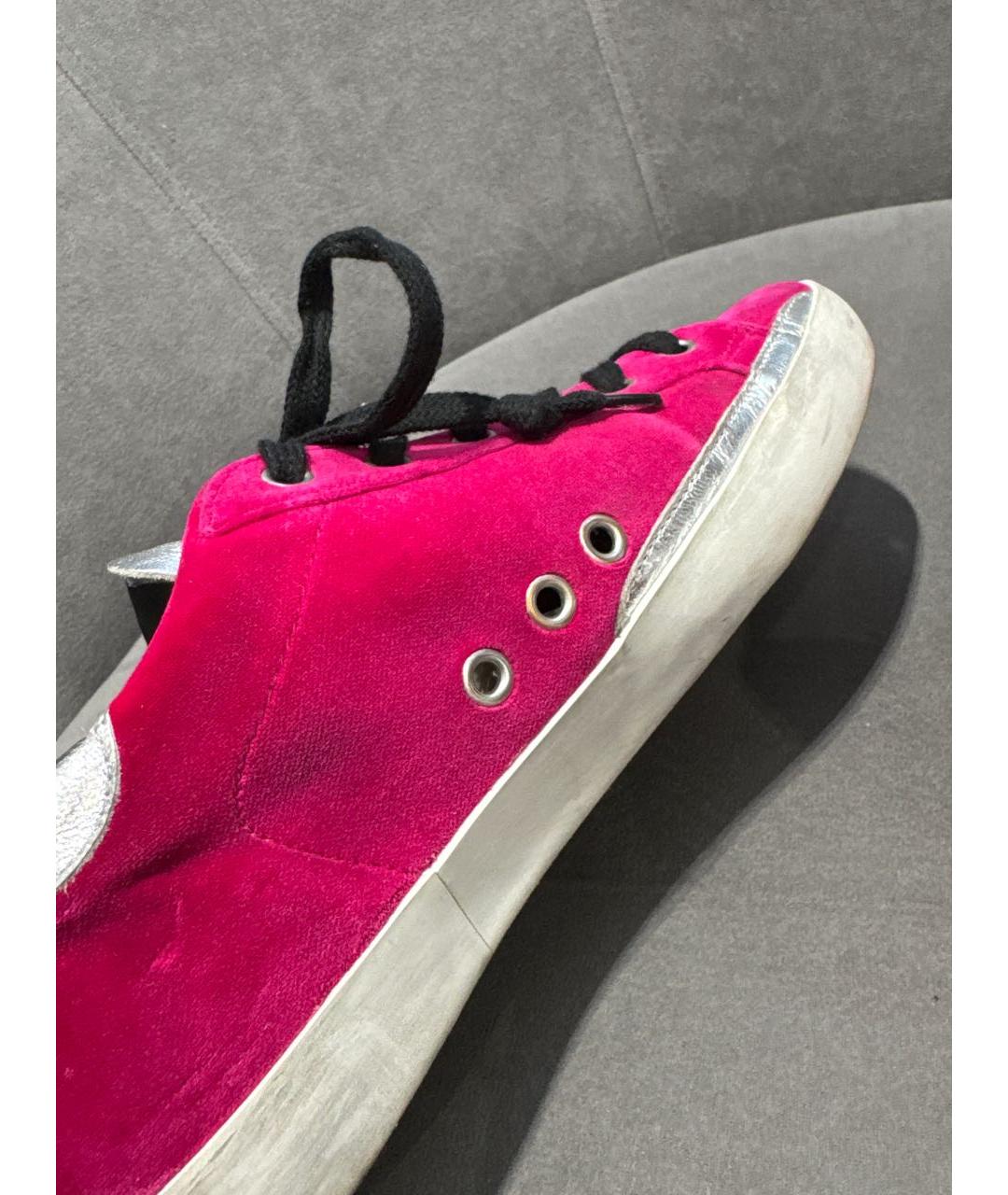 GOLDEN GOOSE Розовые бархатные кеды, фото 7