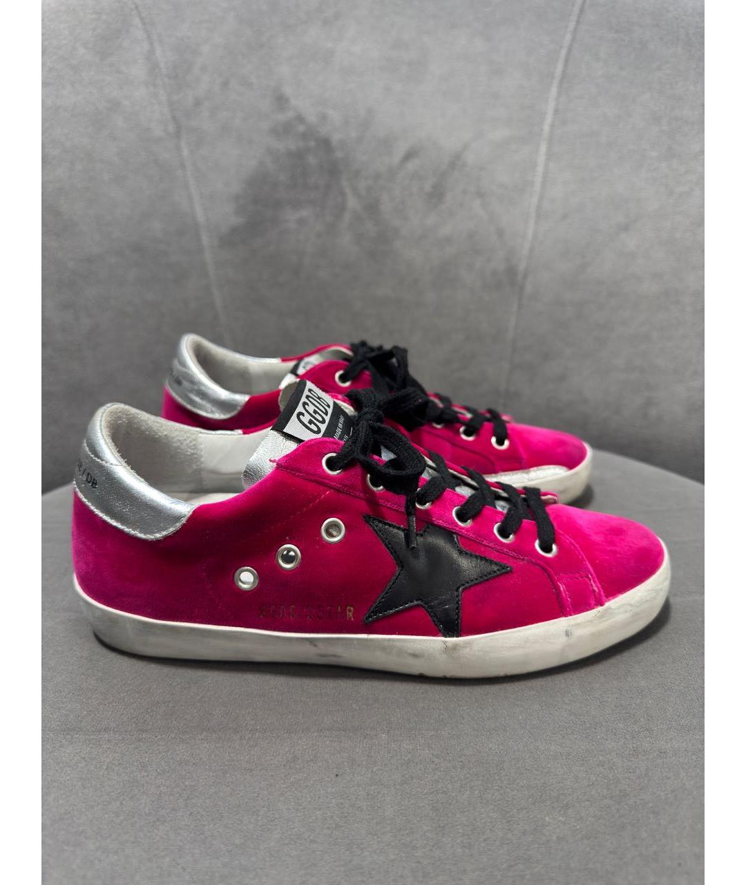 GOLDEN GOOSE Розовые бархатные кеды, фото 8