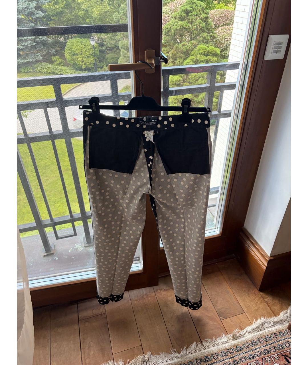 DOLCE&GABBANA Мульти хлопковые прямые брюки, фото 3