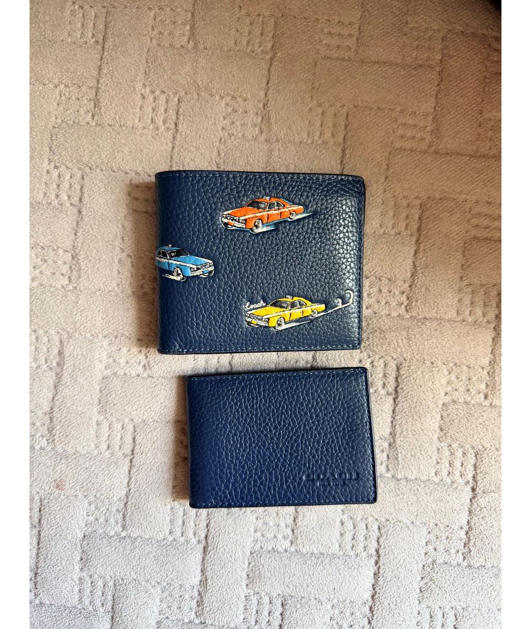 COACH Синий кожаный кошелек, фото 2