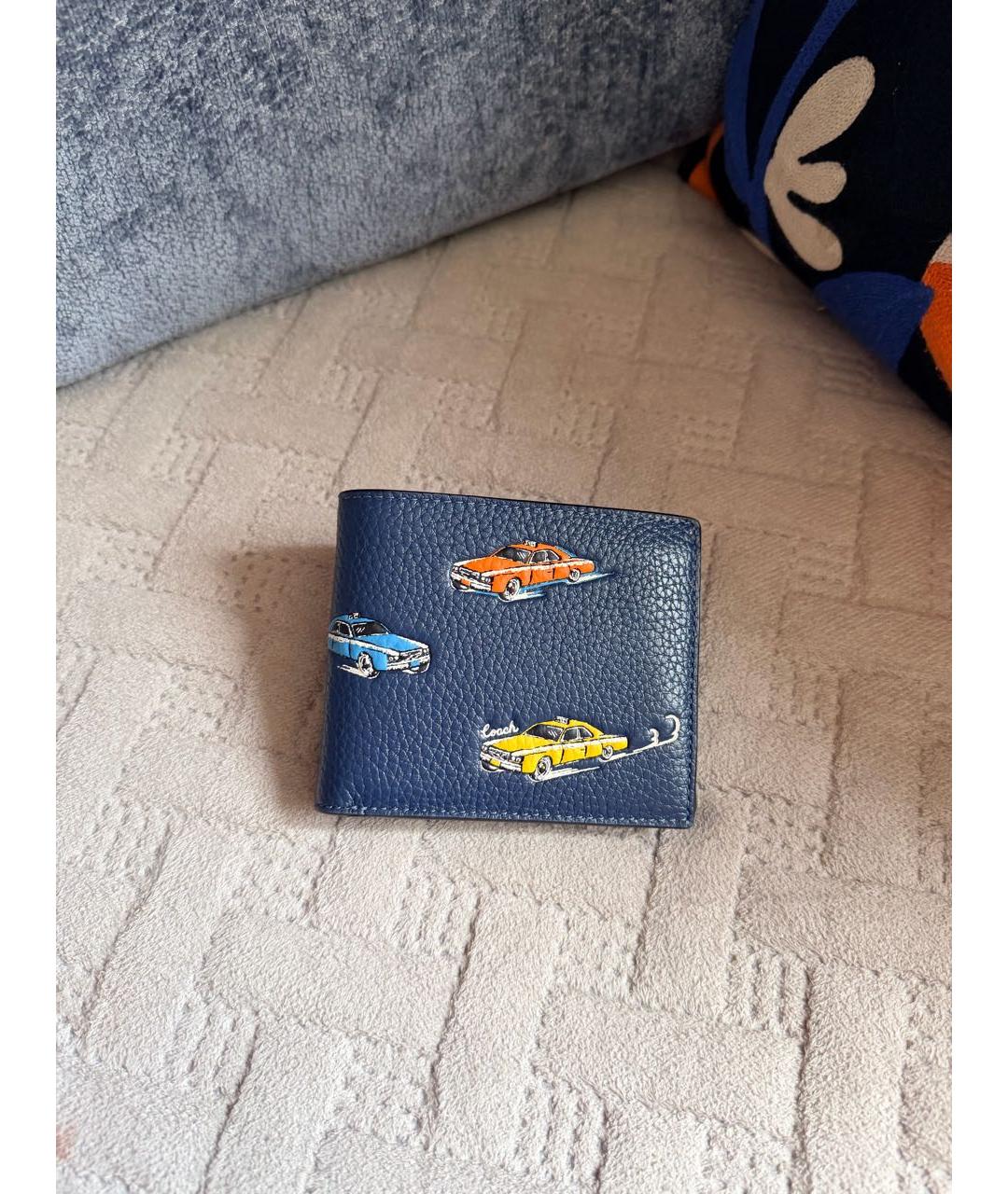 COACH Синий кожаный кошелек, фото 8