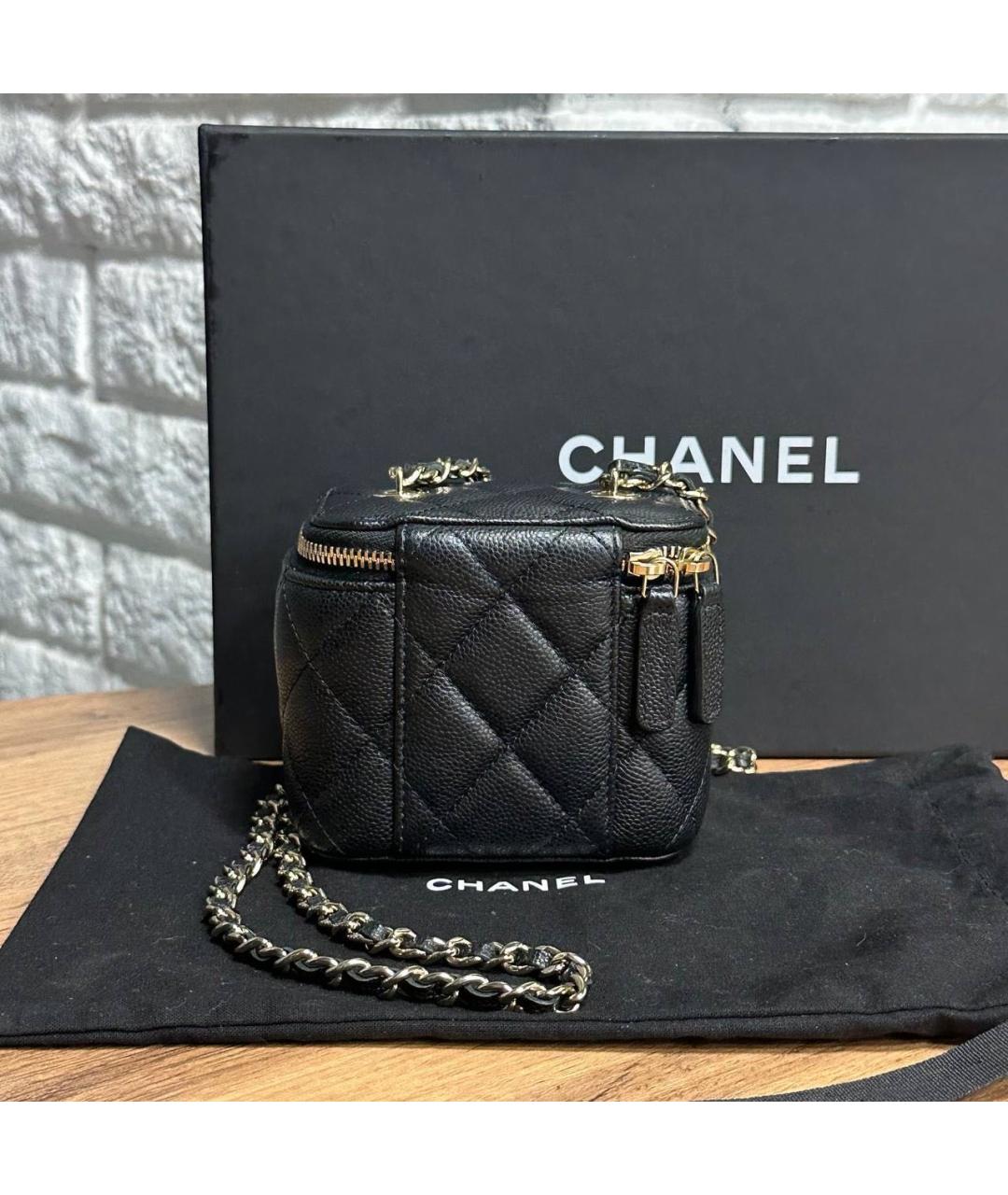 CHANEL Черная кожаная сумка через плечо, фото 3