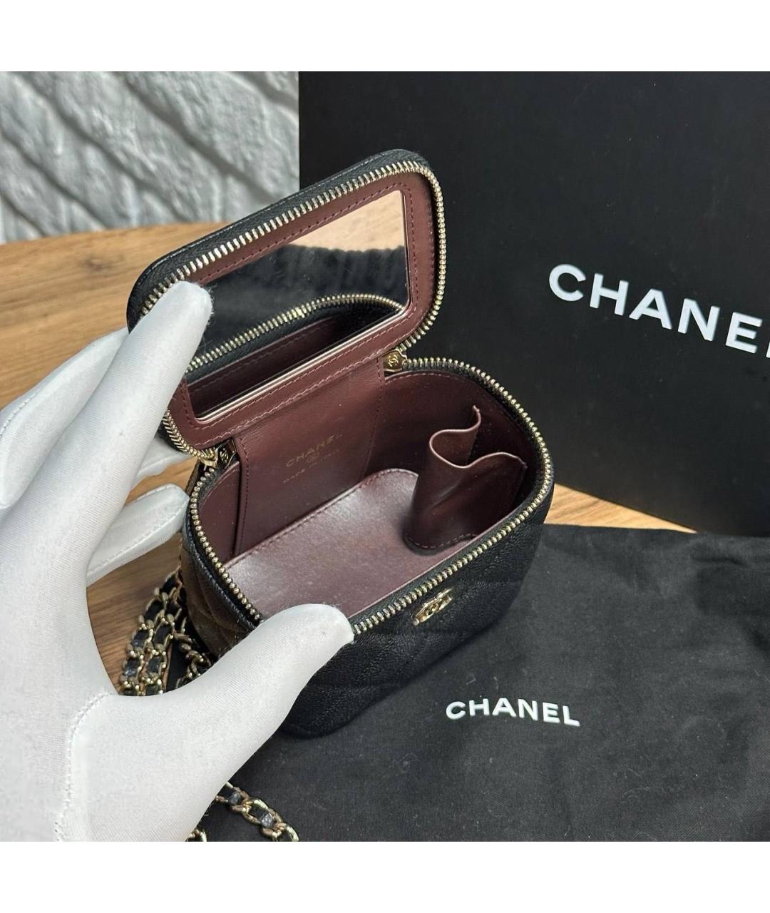 CHANEL Черная кожаная сумка через плечо, фото 2