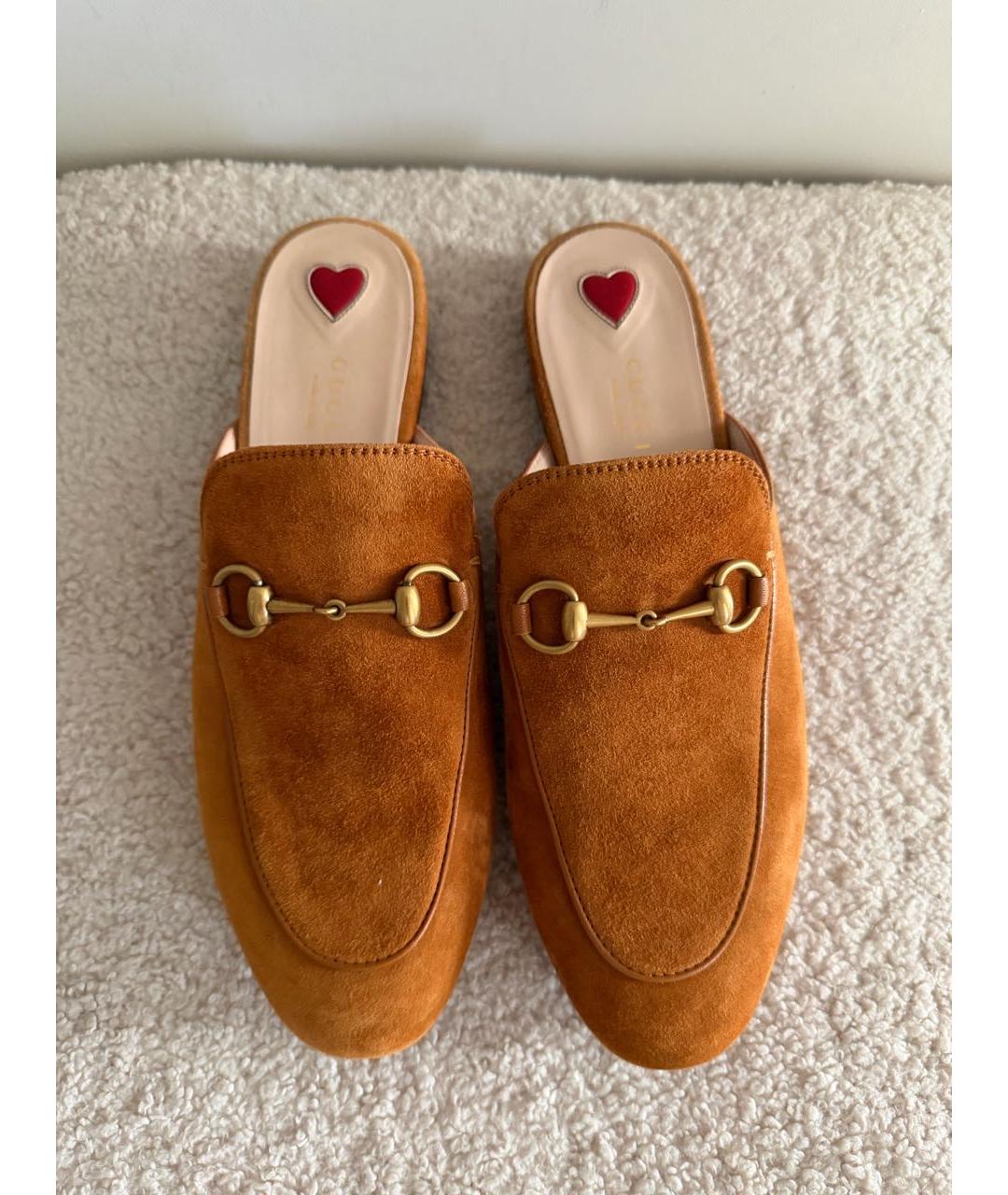 GUCCI Оранжевые замшевые мюли, фото 2