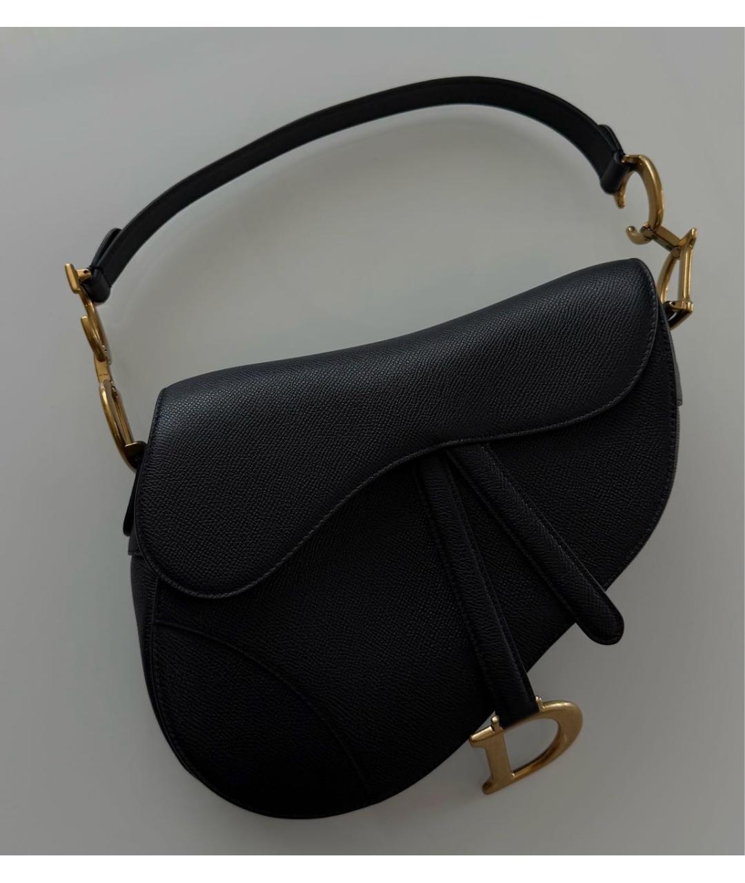 CHRISTIAN DIOR Черная кожаная сумка с короткими ручками, фото 8