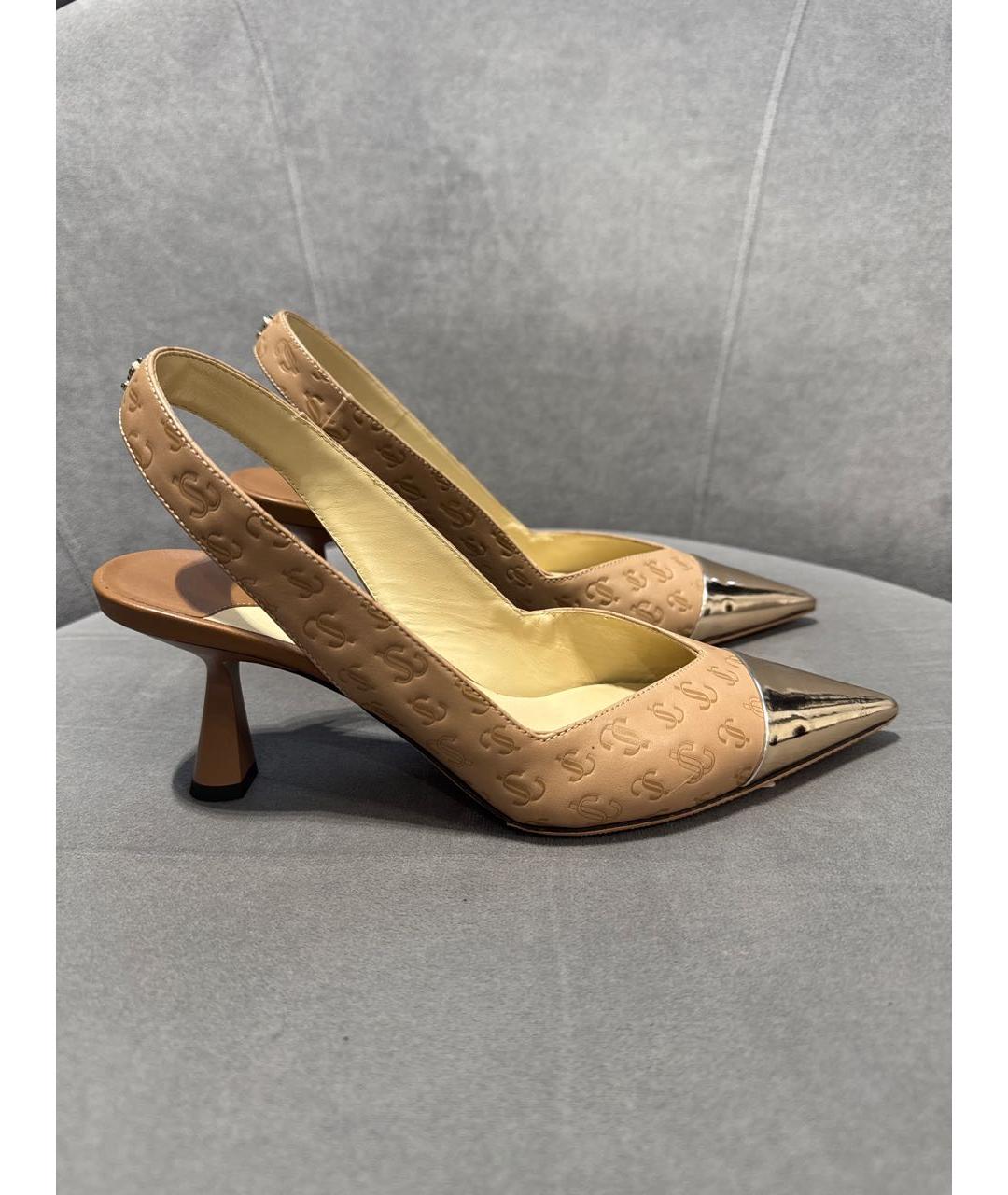 JIMMY CHOO Бежевые кожаные туфли, фото 8