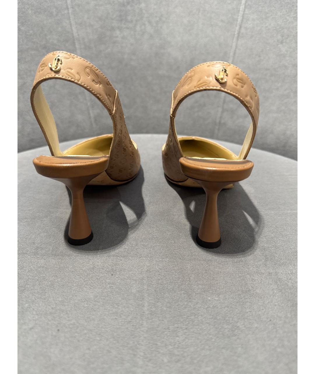 JIMMY CHOO Бежевые кожаные туфли, фото 4