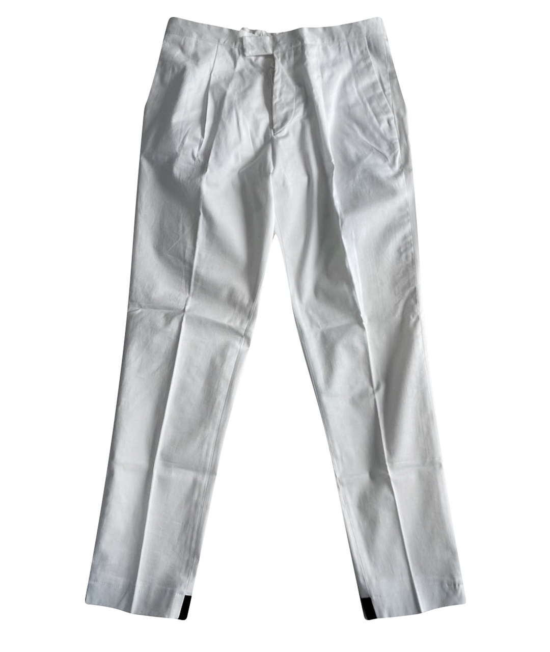 ALESSANDRO DELL'ACQUA Белые хлопко-эластановые брюки чинос, фото 1