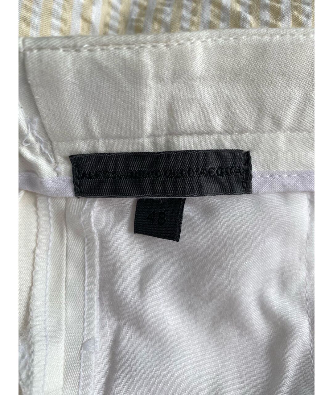 ALESSANDRO DELL'ACQUA Белые хлопко-эластановые брюки чинос, фото 3