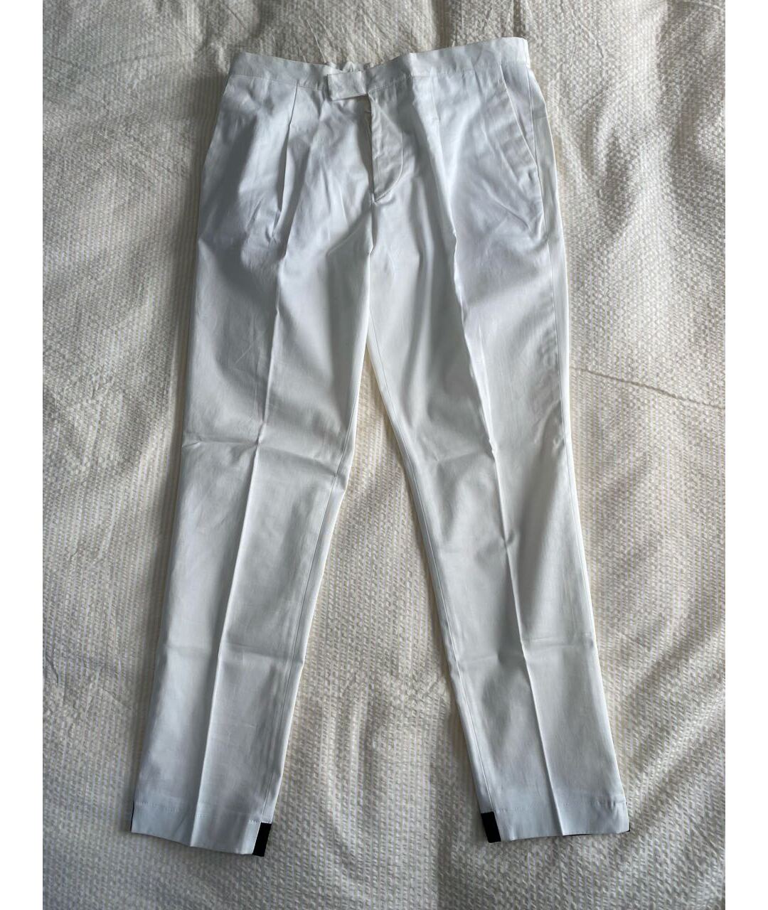 ALESSANDRO DELL'ACQUA Белые хлопко-эластановые брюки чинос, фото 5
