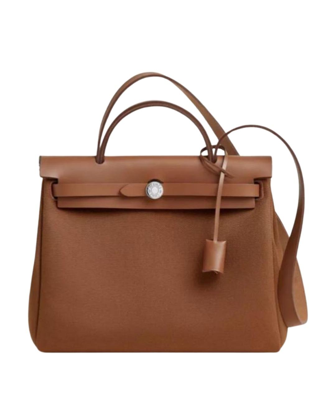 HERMES Коричневая тканевая сумка через плечо, фото 1