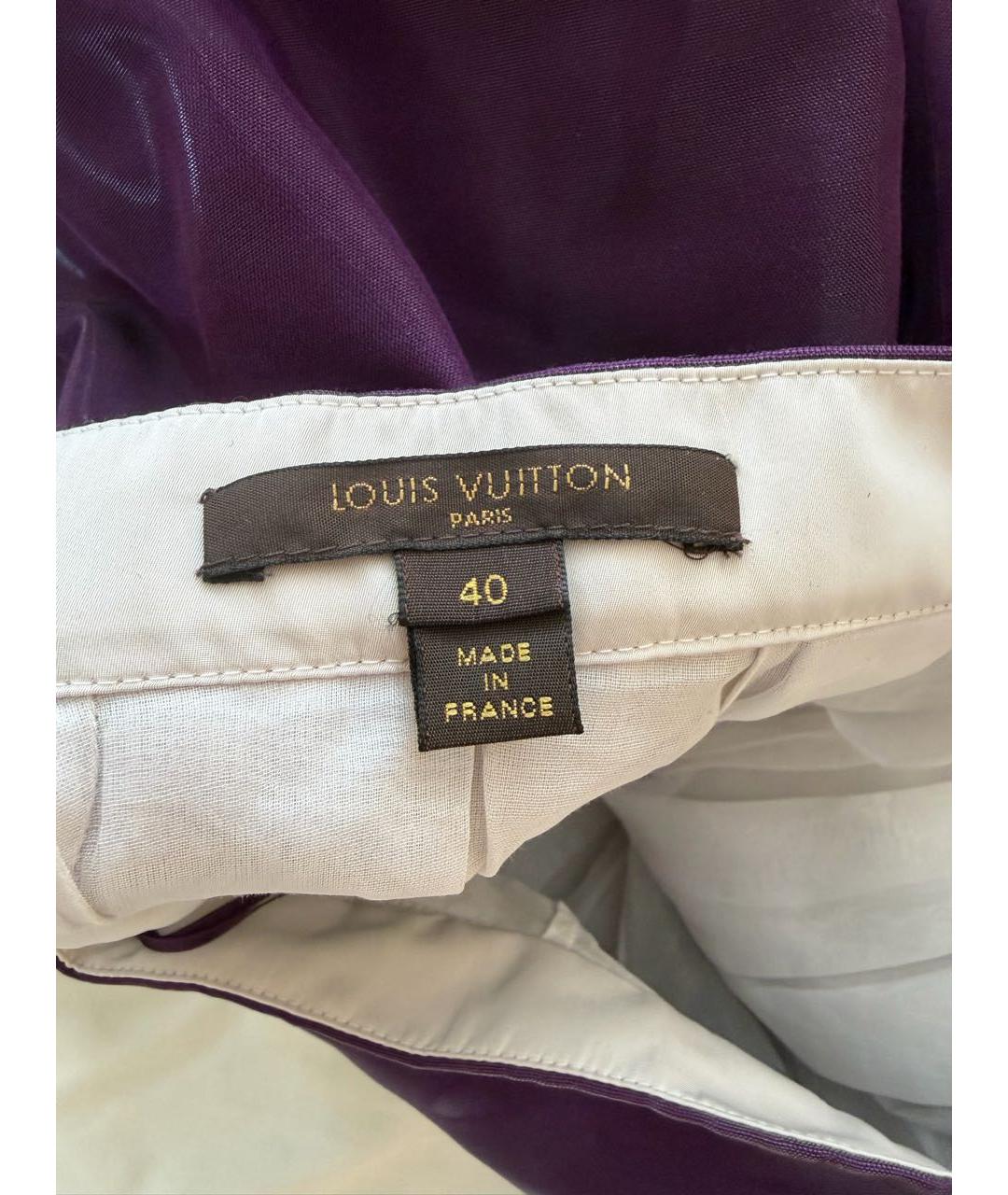 LOUIS VUITTON Фиолетовая ацетатная юбка миди, фото 6