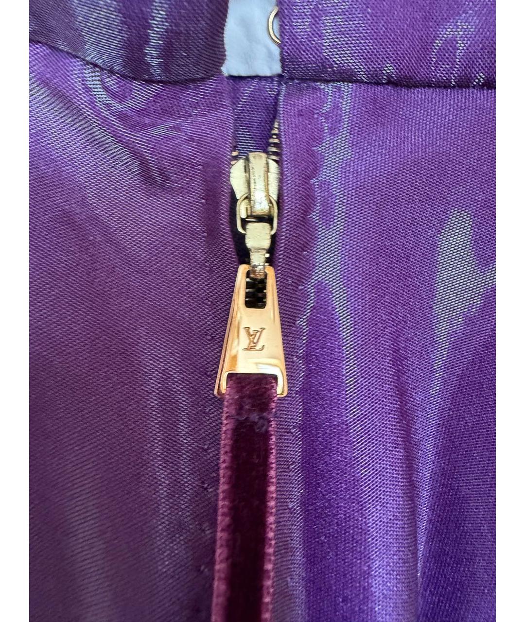 LOUIS VUITTON Фиолетовая ацетатная юбка миди, фото 3