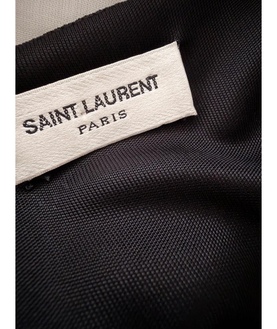 SAINT LAURENT Черное полиамидовое вечернее платье, фото 3