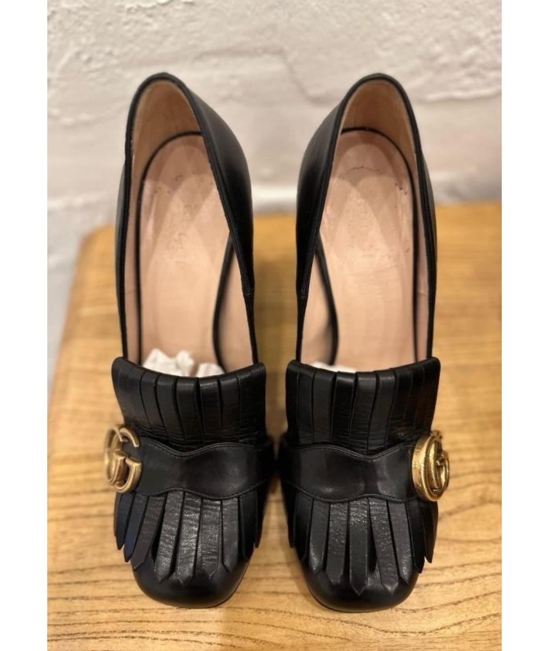 GUCCI Черные кожаные туфли, фото 5