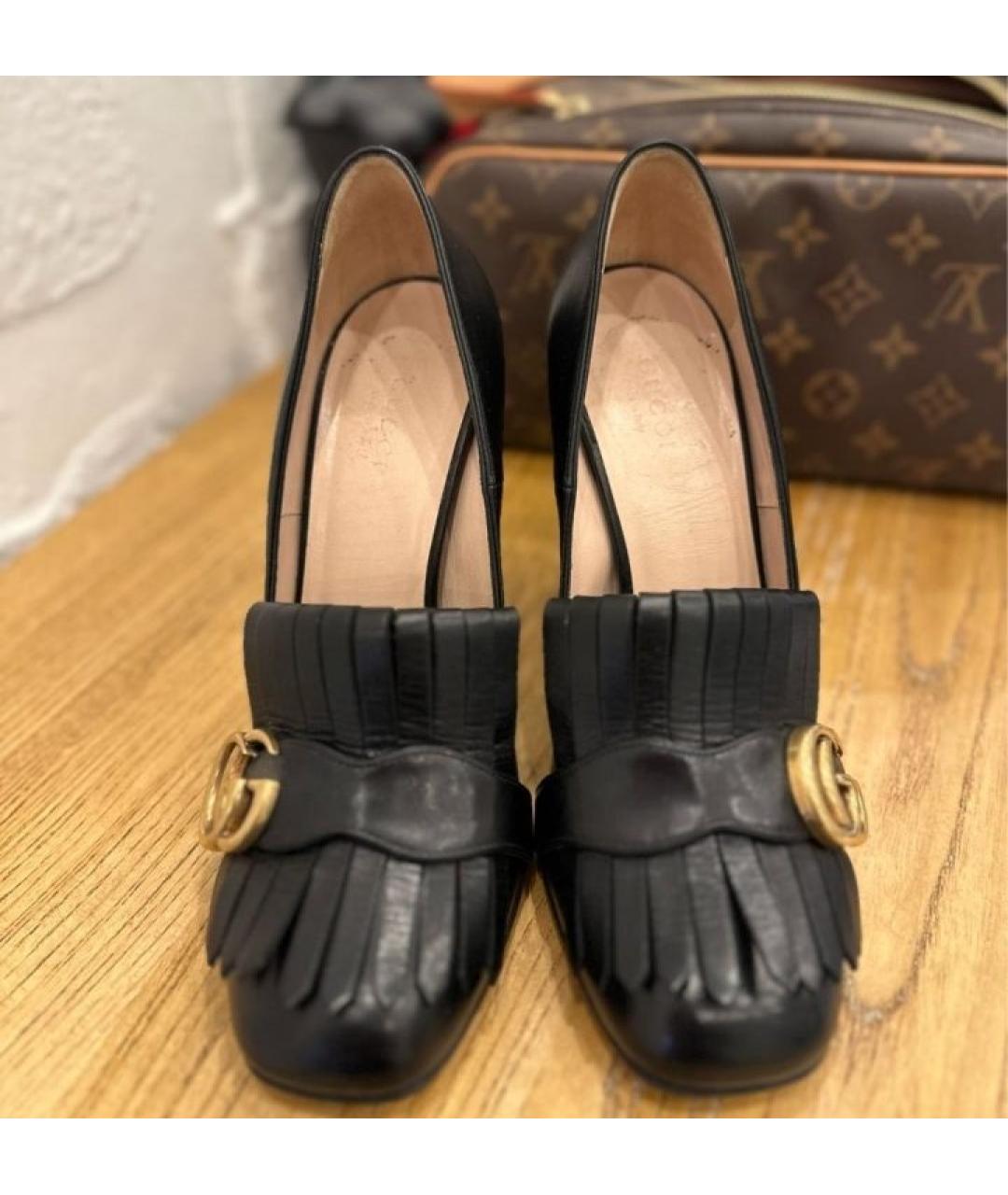 GUCCI Черные кожаные туфли, фото 4