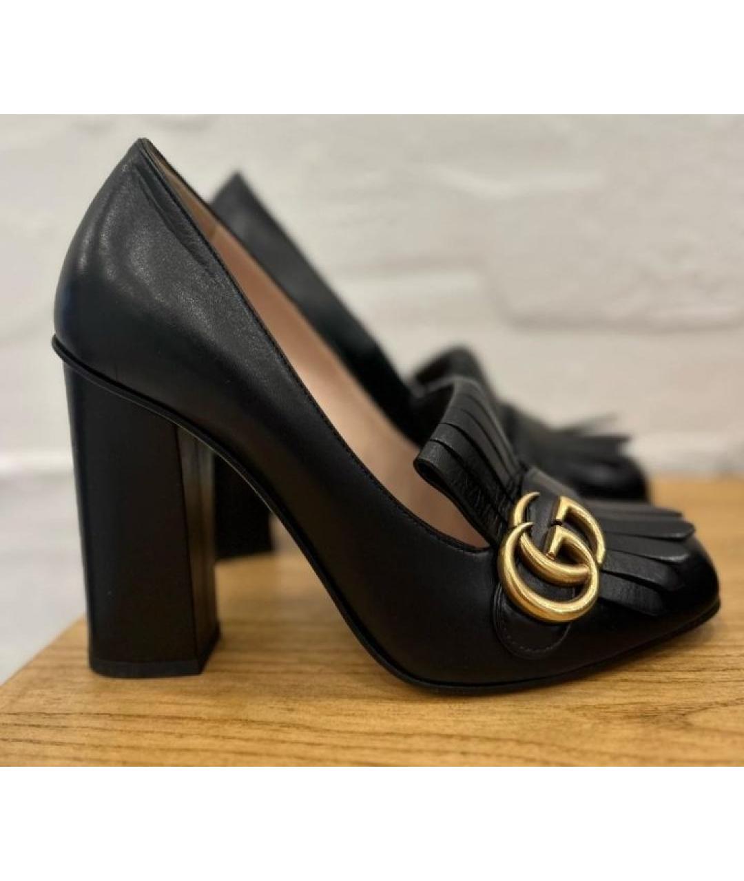 GUCCI Черные кожаные туфли, фото 6
