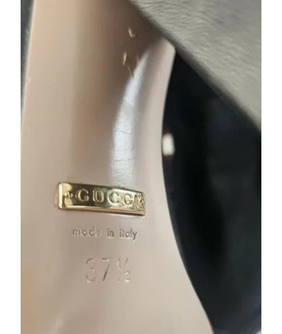 GUCCI Черные кожаные туфли, фото 7
