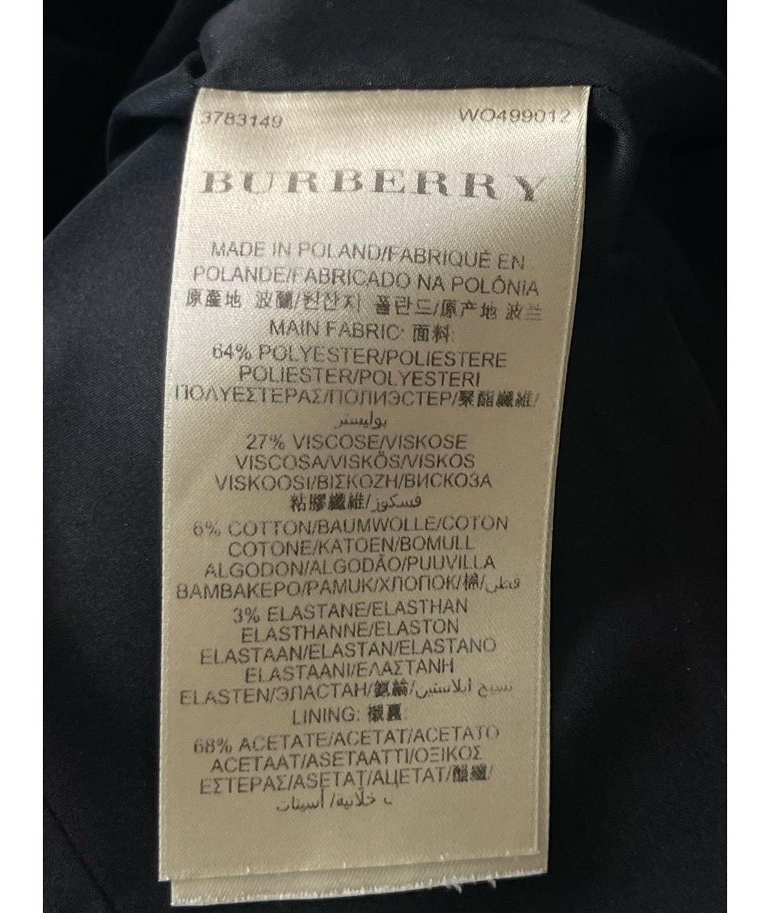 BURBERRY Черное вискозное повседневное платье, фото 5