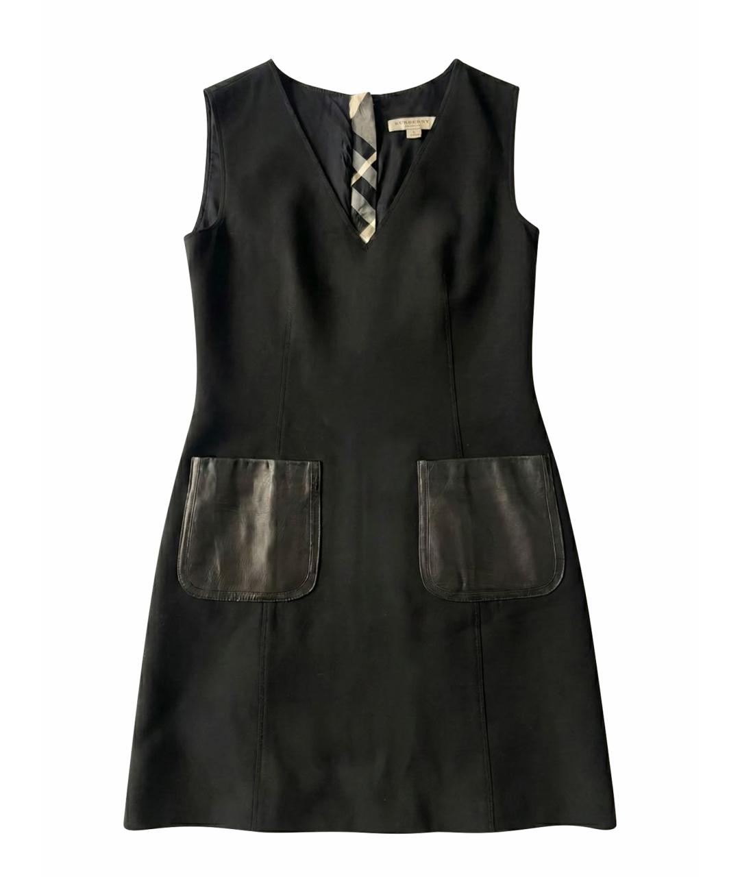 BURBERRY Черное вискозное повседневное платье, фото 1