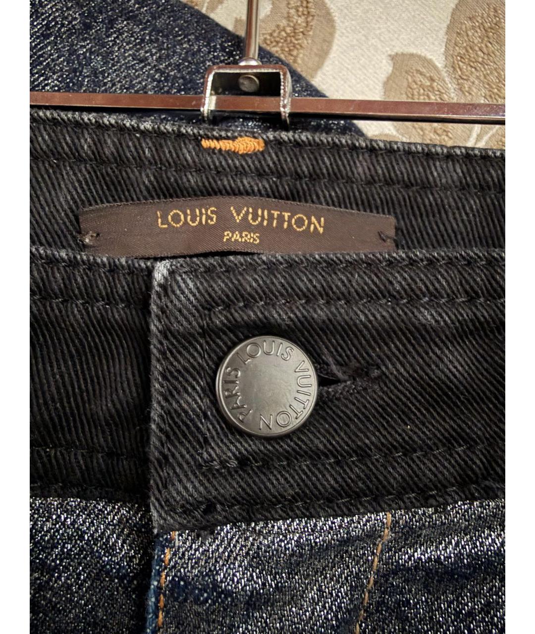 LOUIS VUITTON Темно-синие хлопковые джинсы слим, фото 4