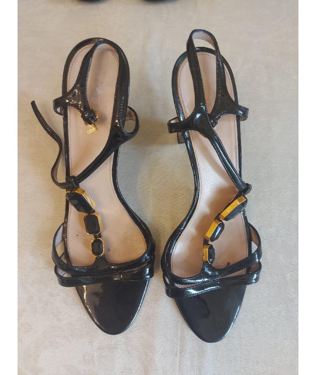 PRADA Черные кожаные босоножки, фото 2