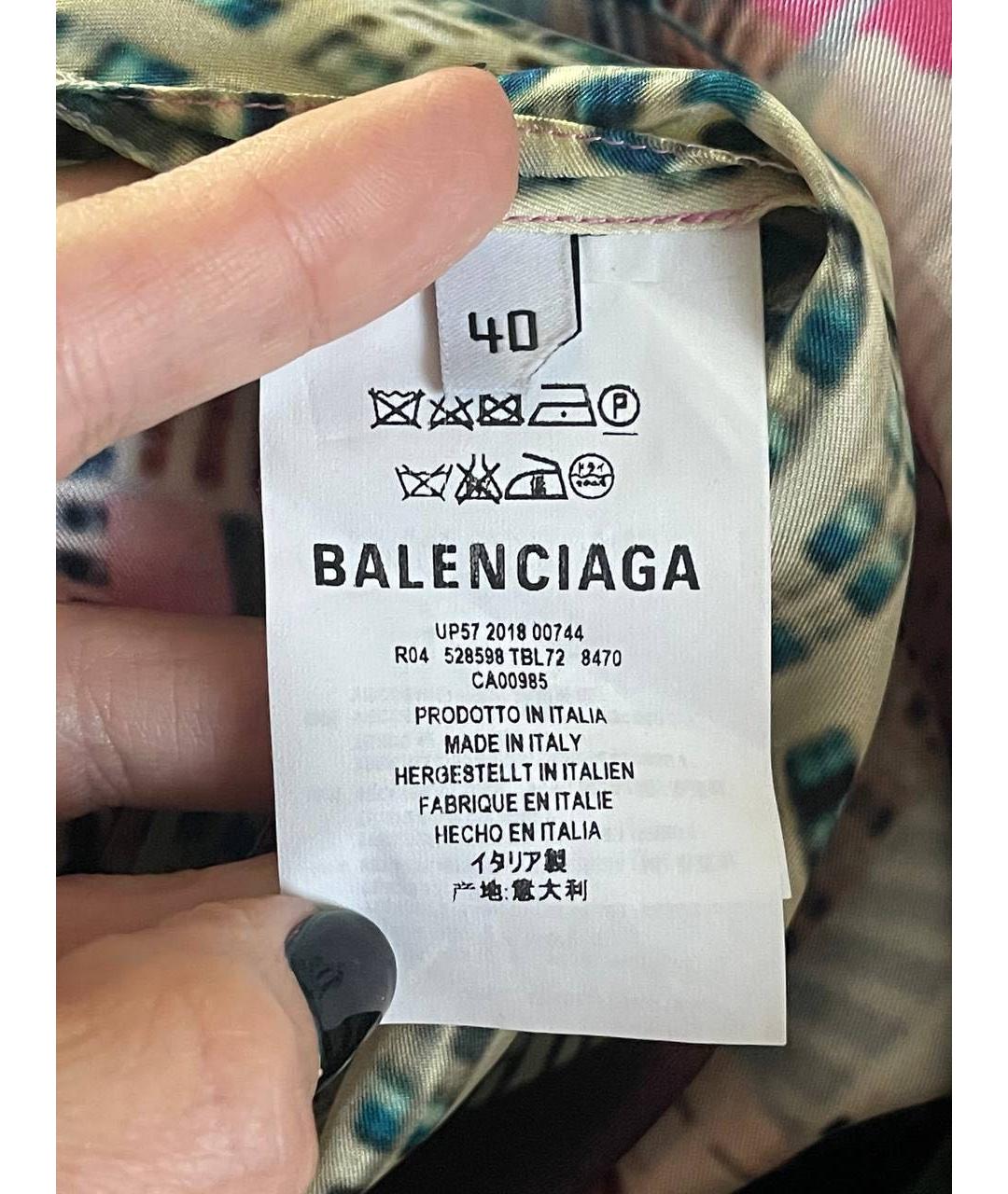 BALENCIAGA Мульти шелковое повседневное платье, фото 3