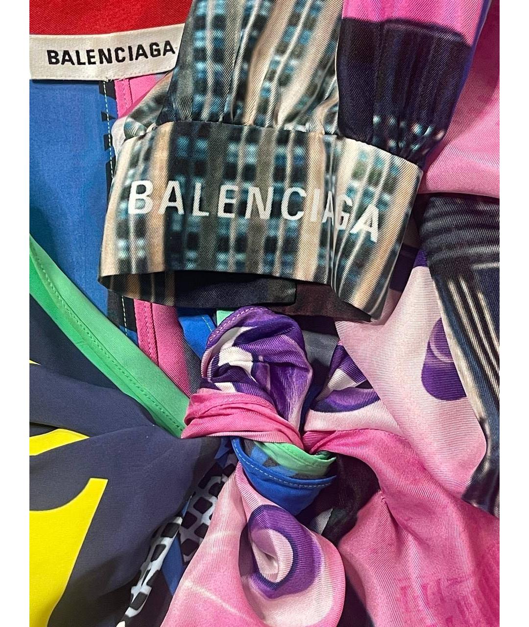 BALENCIAGA Мульти шелковое повседневное платье, фото 4